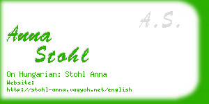 anna stohl business card